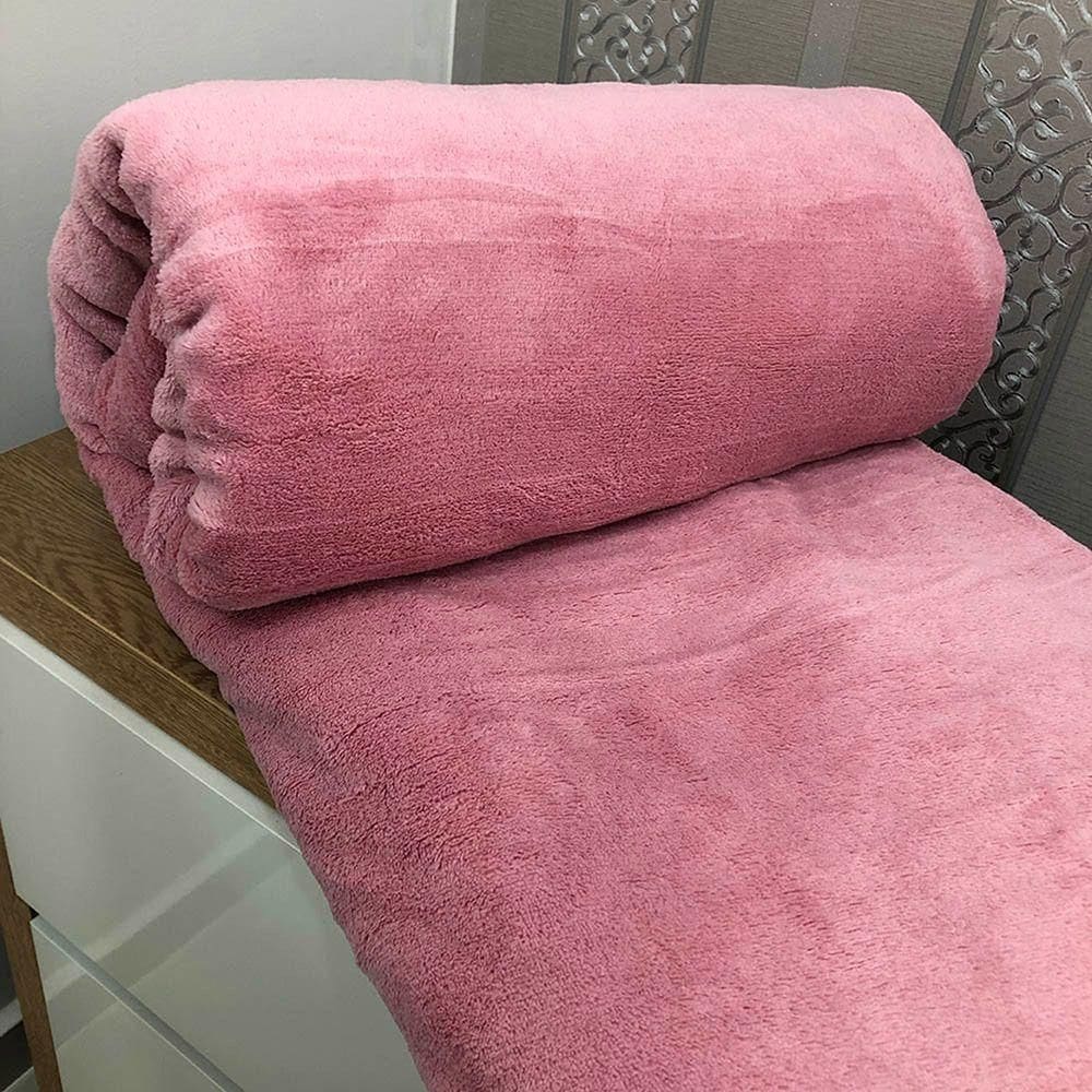 Cobertor Manta Aconchego Queen Ultrasoft Dupla Face - Rosa - 100% Poliéster