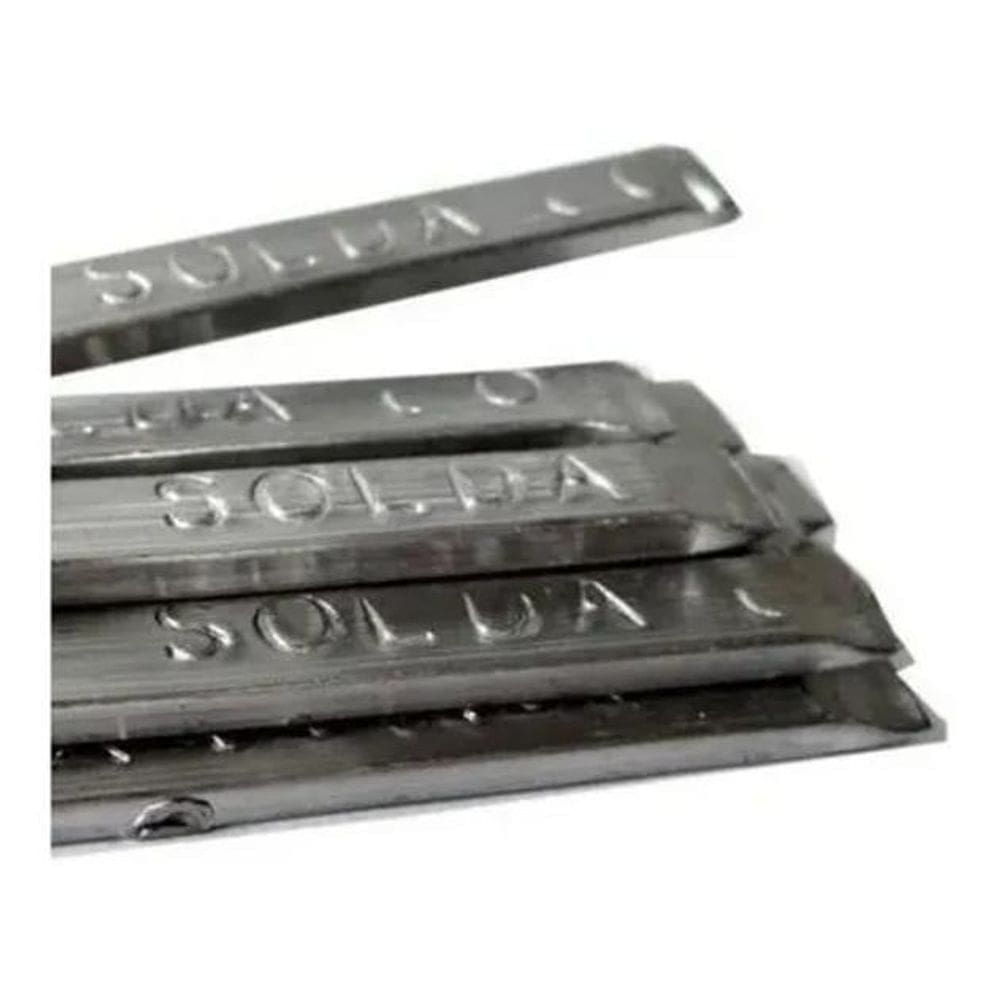 2X 02 Barras Vareta Verga Estanho Solda 50X50 Aprox. 130G Co