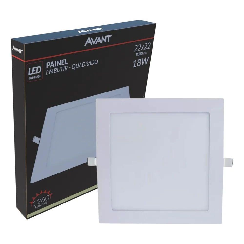 2X Painel Led Plafon Aluminio Embutir 18W 4000K Branco Neutr