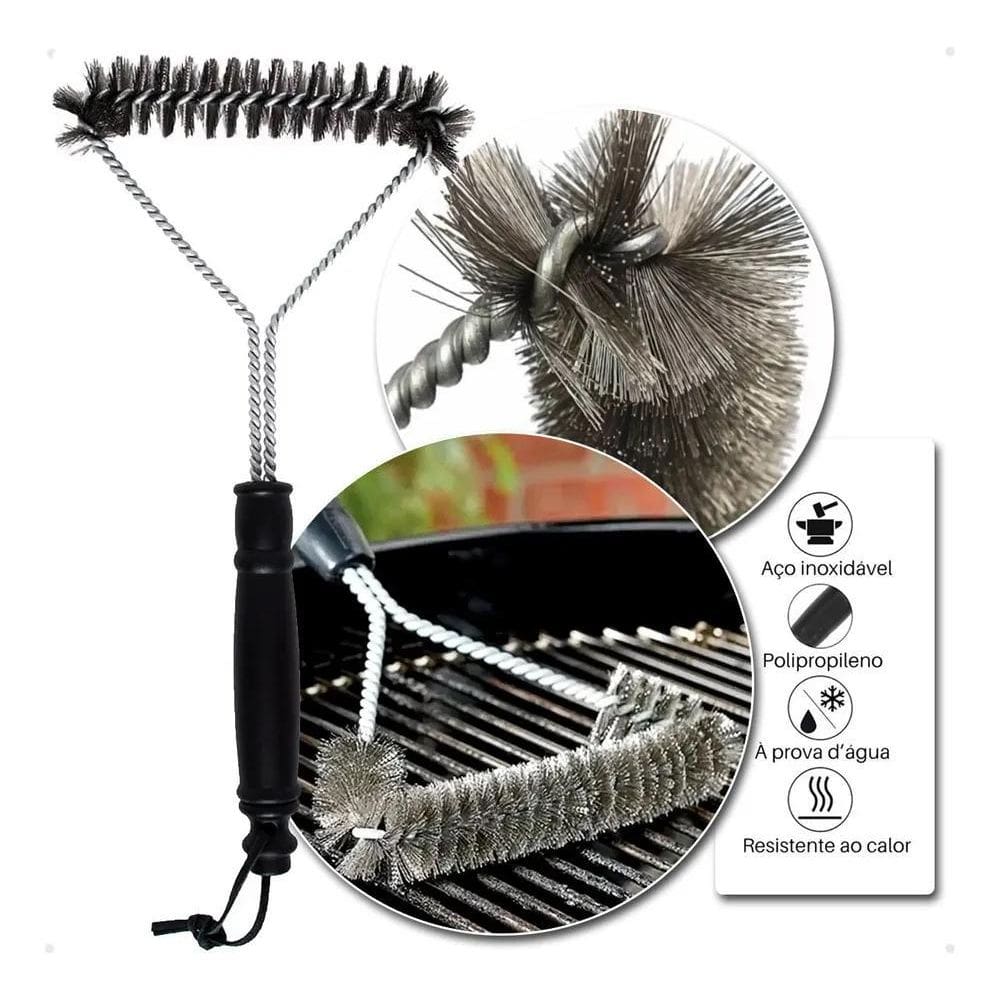 2X Escova Limpador Raspador De Grelha Churrasqueira Churrasc