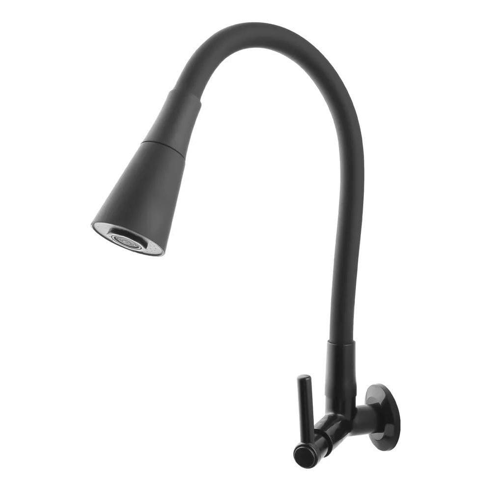 2X Torneira Gourmet Parede Cozinha Pia Dois Jatos Preta Abs
