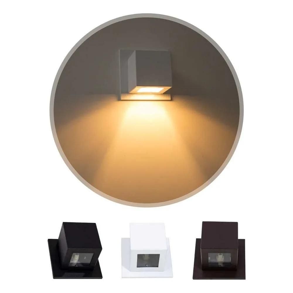 2X Arandela Box Cubo Pequena 1 Facho Parede Muro St1319 Estr