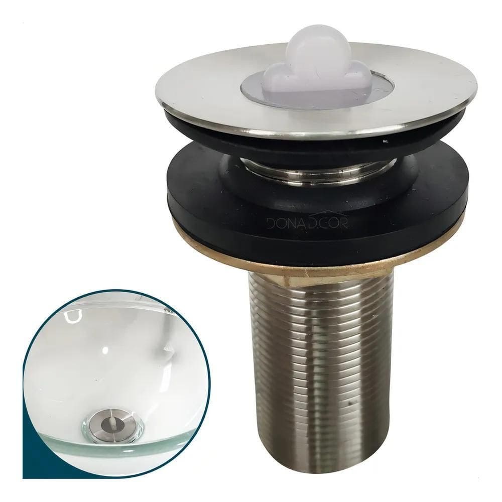 2X Dona D.Cor Valvula Inox 7/8 Inox Banheiro Ralo Pia 3Cm Nã