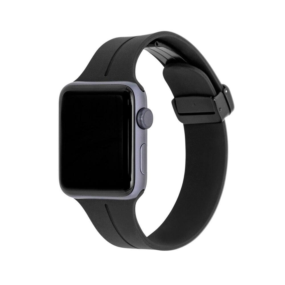 Pulseira de Silicone Com Fecho Magnético para Apple Watch 42-45mm Preta, Originais iPlace