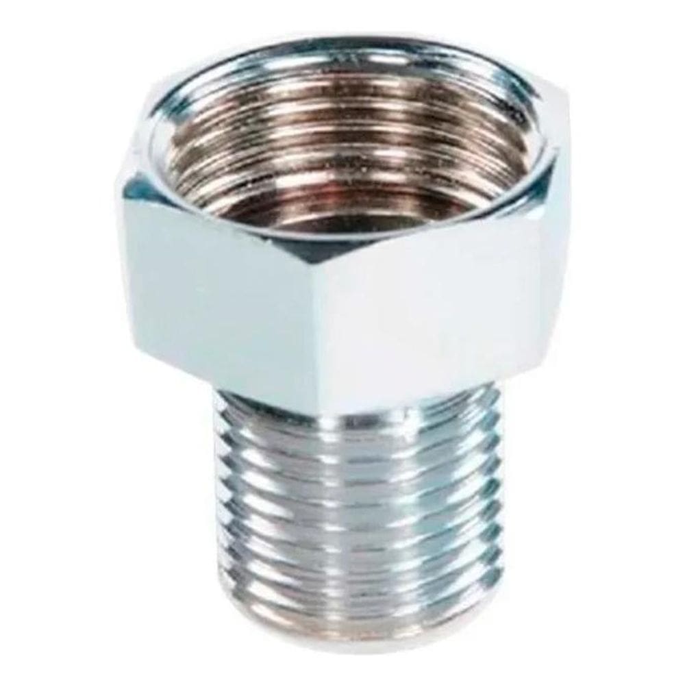 2X Bucha Aumento Toda Em Metal Cromado 1/2 X 3/4 Curta 3,4 C