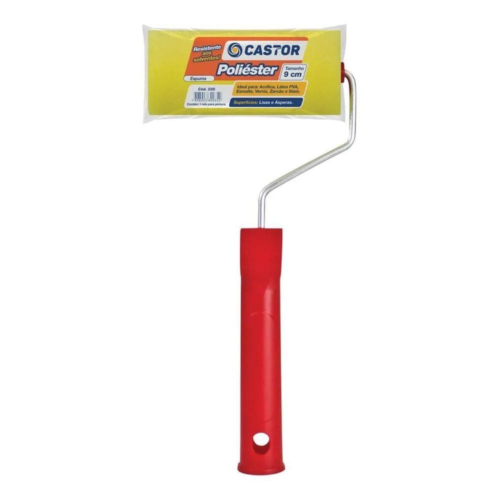 2X Rolo Espuma Poliéster 9 Cm C/Cabo - Castor