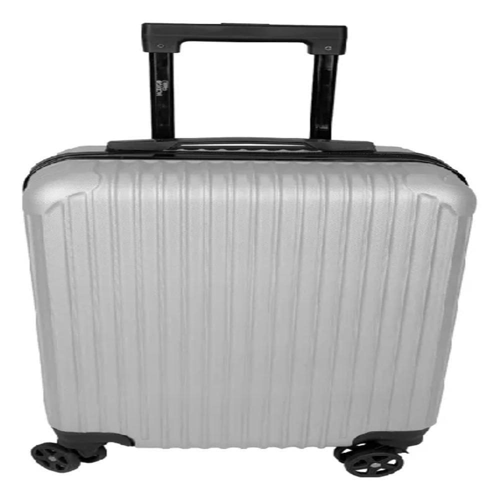 Mala Viagem Rigida Abs Bordo Pequena Giro 360 Mao Padrao Anac Com Cadeado Cinza