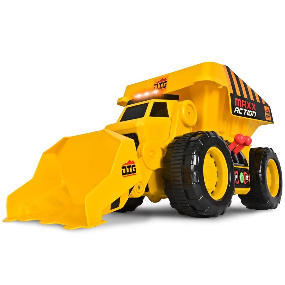 Caminhão basculante com escavadeira motorizada Toy Maxx Action 19`` 2-N-1