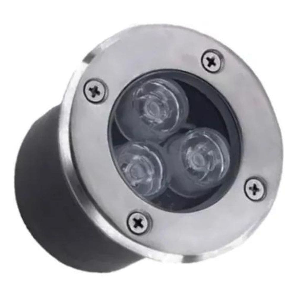 2X Balizador Led Chão Jardim 3W Blindado Embutir Ip67 24H Co