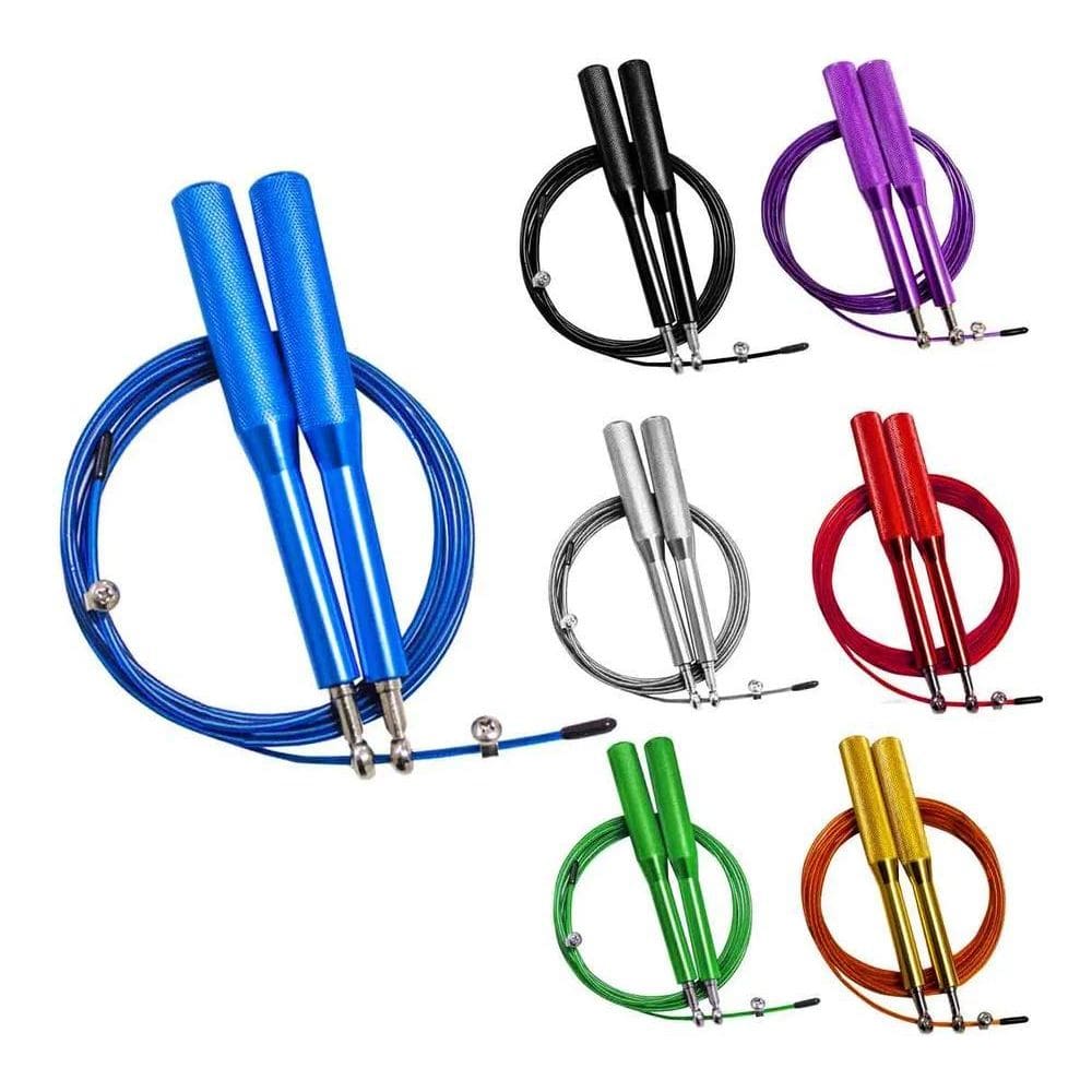 2X Corda Pular Aço Crossfit 3M Rolamento Profissional Speed