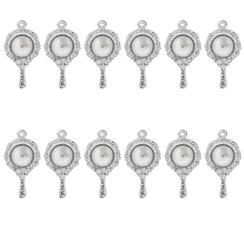 Kit 12 Pingente Espelho Abebê Iemanjá Prata Espiritual