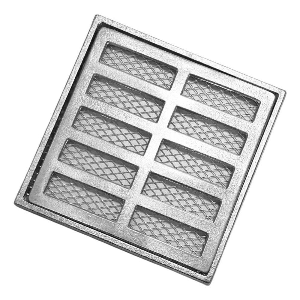 2X Ralo Pluvial 15X15 Aluminio Com Tela E Suporte Quintal
