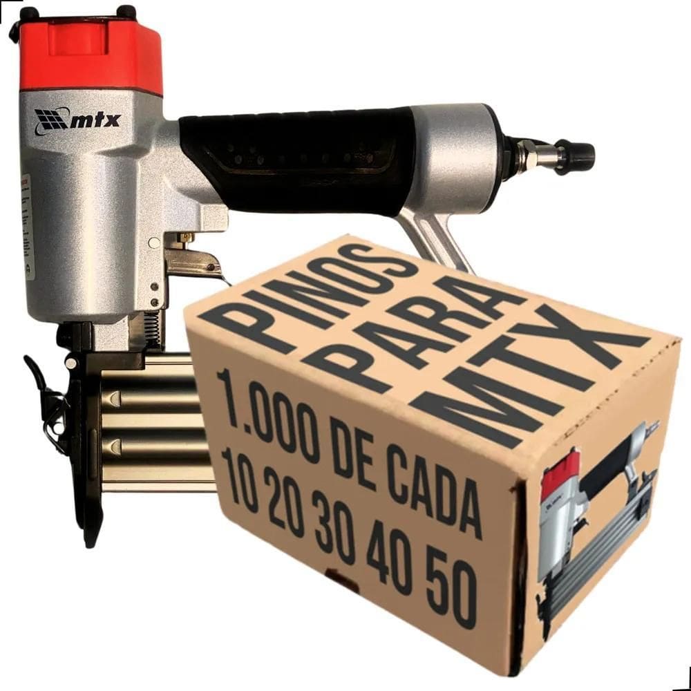 2X Kit Profissional Pinador Pneumático Mtx + Pinos 10Mm A 50