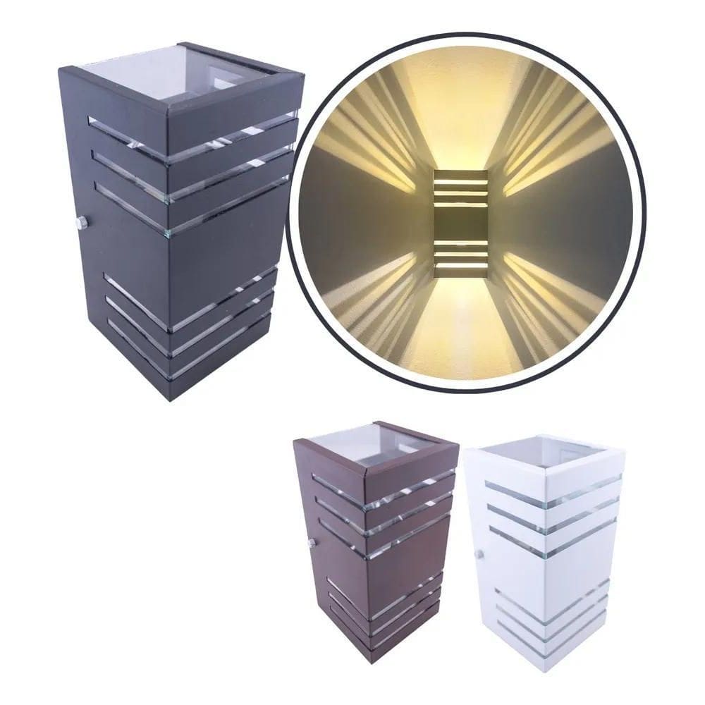 2X Arandela Externa 2 Focos 6 Frisos Moderna Parede Ar2010 F