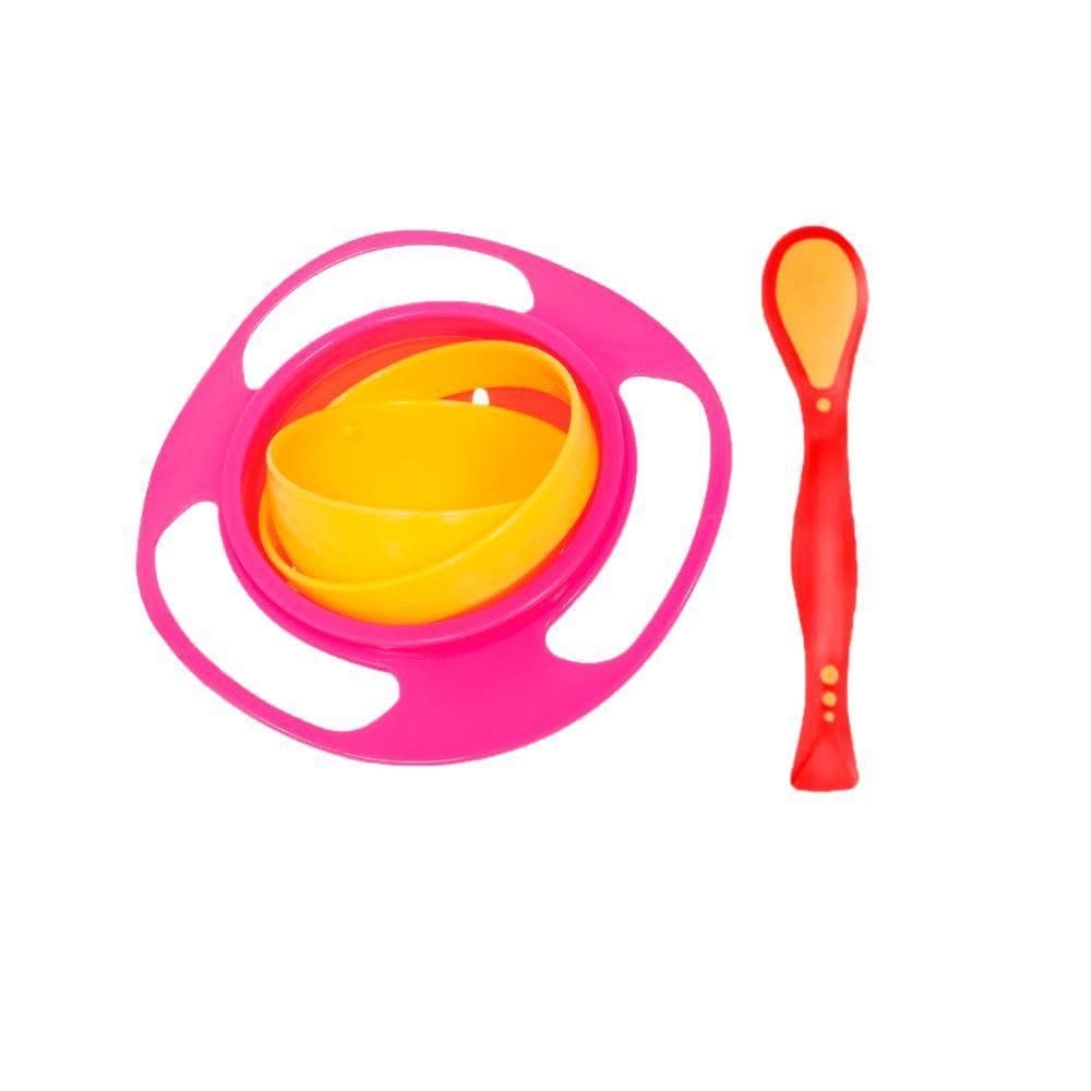 Pratinho Bebe Pote Lanche Infantil Giro Bowl Evita Comida