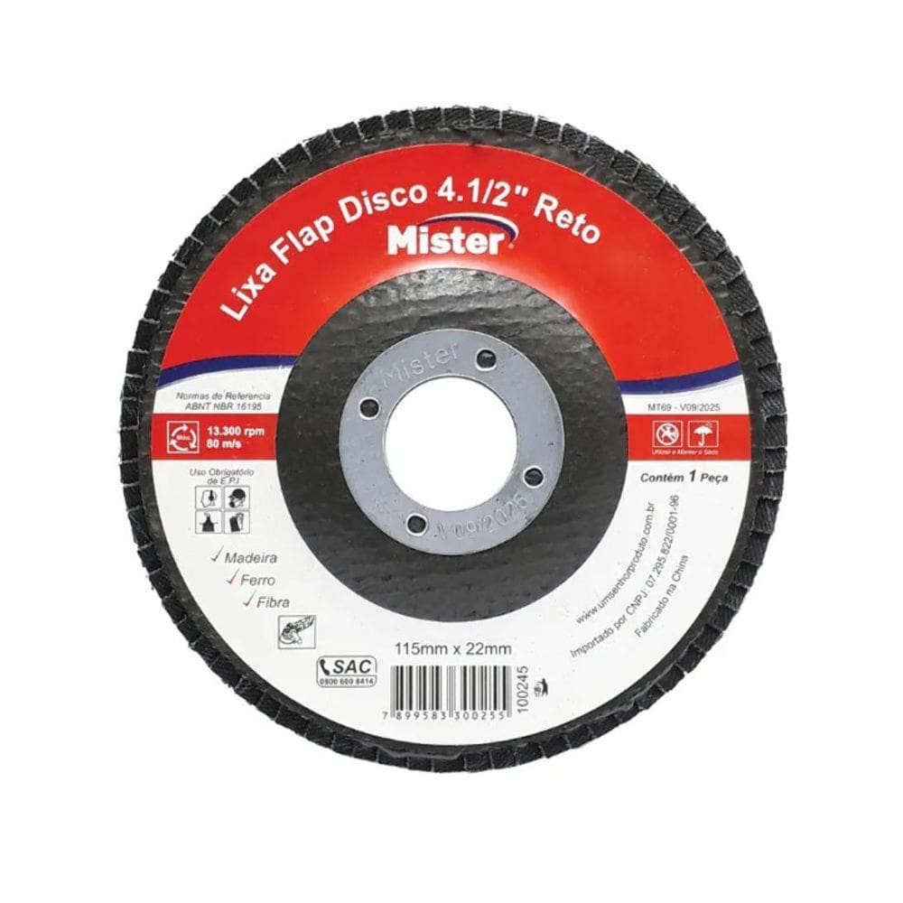Disco Mister Lixa Flap 4.1/2 Reto Gr 100