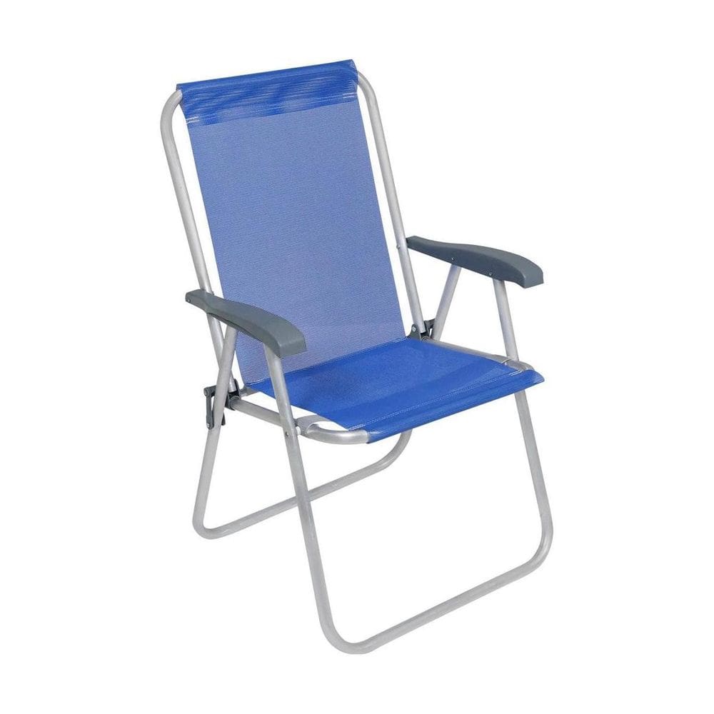 Cadeira De Praia Alta Alumínio Azul 65002 Belfix
