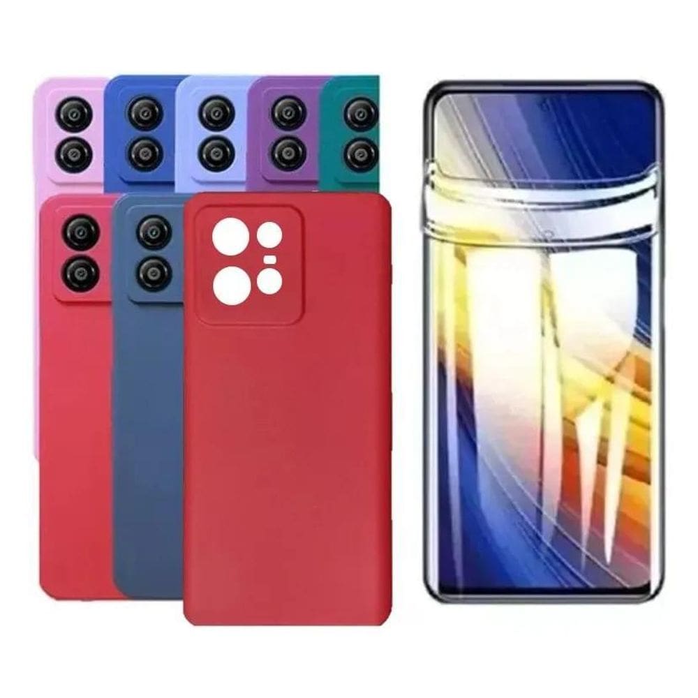 2X Capa Capinha + Pelicula Hidrogel Gel Para Moto Edge 50 Pr