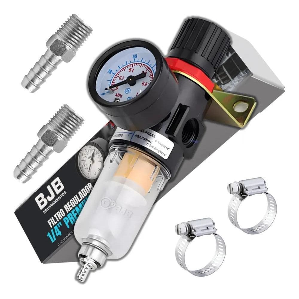 2X Filtro Eliminador De Água Com Regulador De Pressão 1/4`