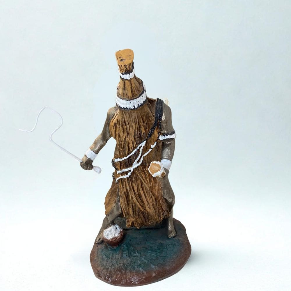 Escultura Orixá Omolu Senhor Da Cura 22 Cm Em Resina