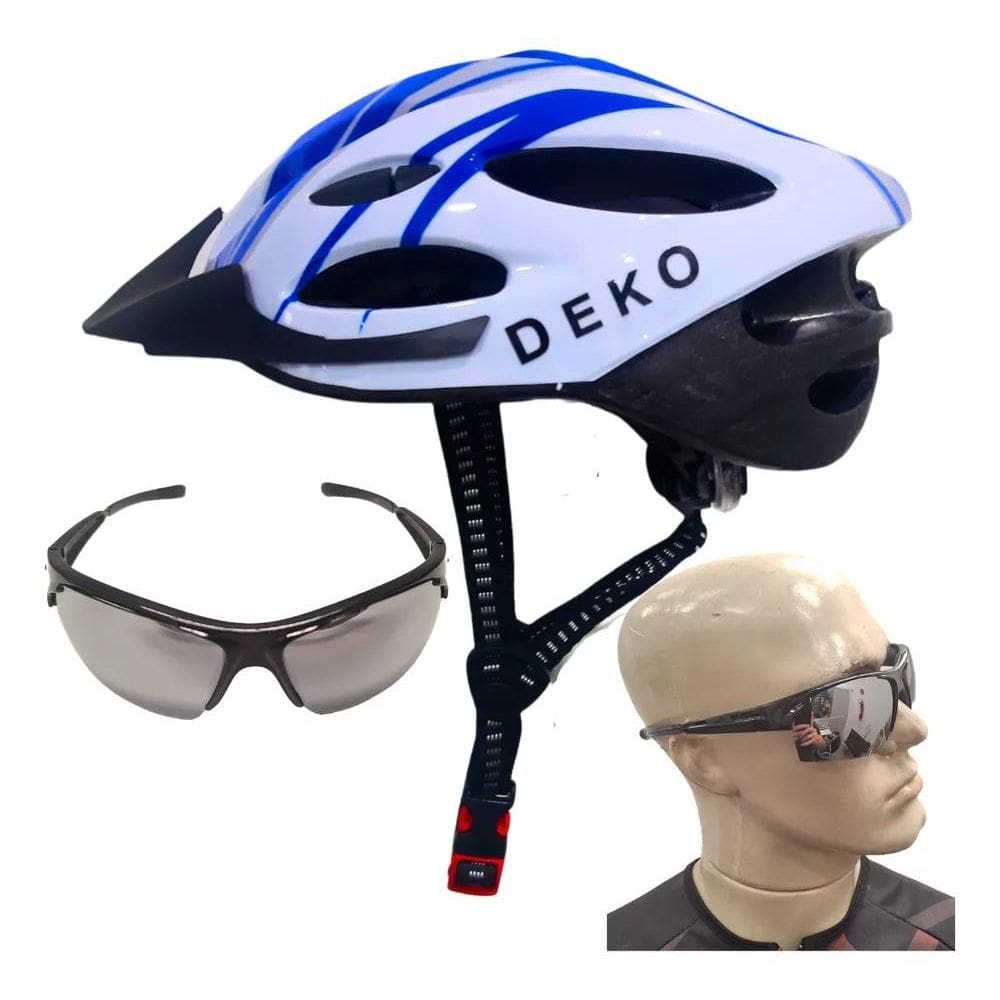2X Capacete Ciclismo Bike Sinalizador Led Proteçao Oculos Ca