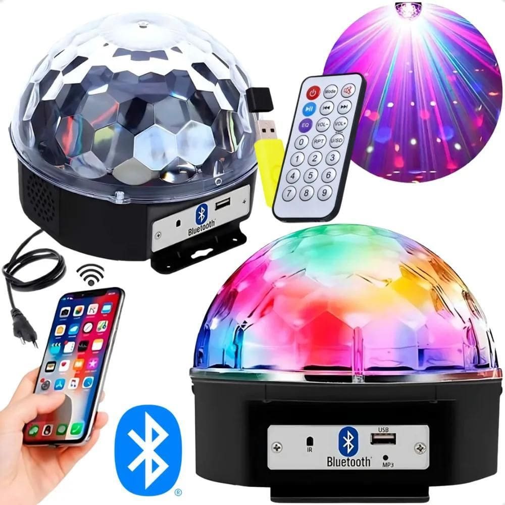 2X Globo Colorido Rgb Led Laser Iluminação Festa Balada Y085