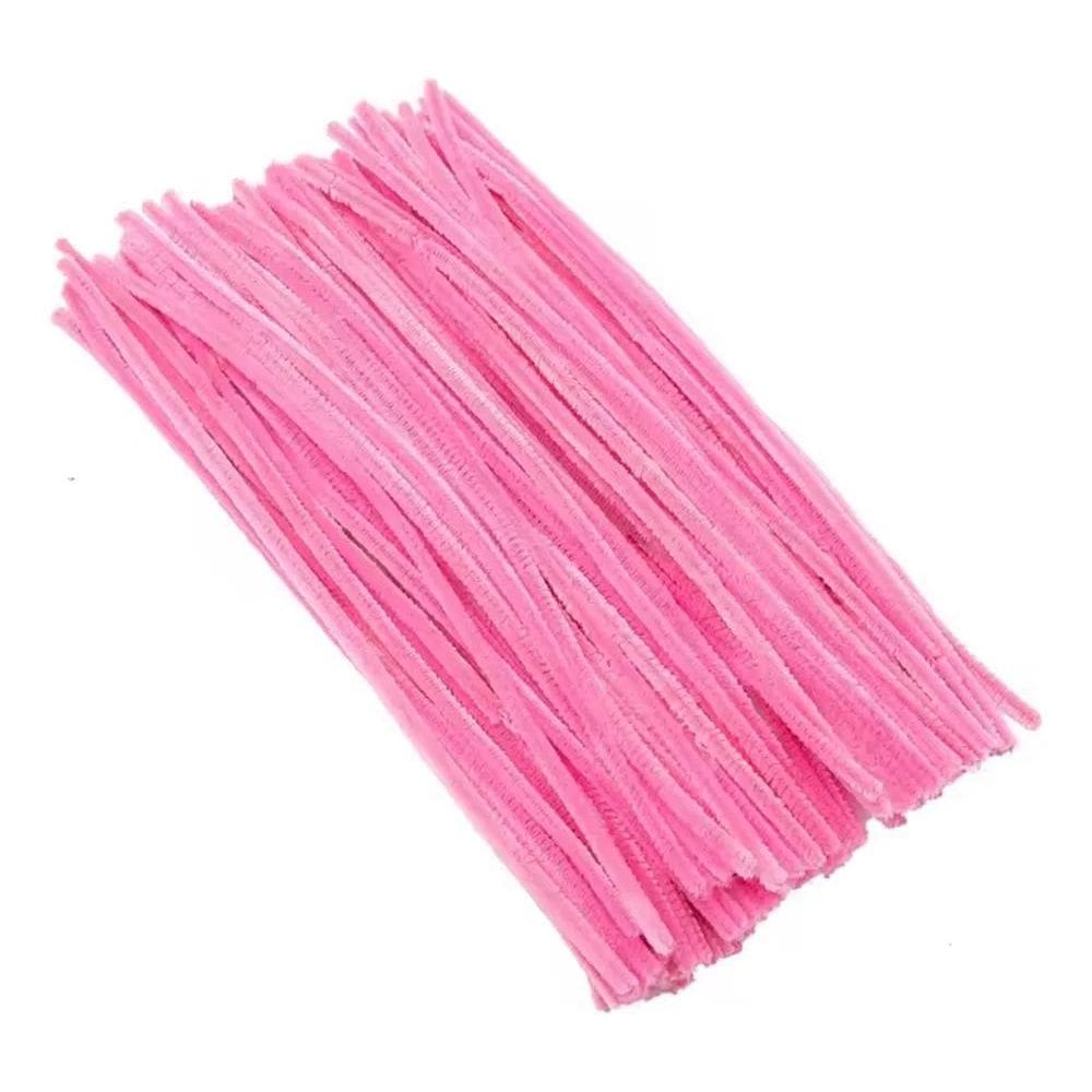 2X Haste De Chenille Colorido 30Cm 100 Unid Limpador Cachimb