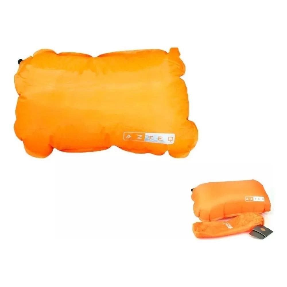 2X Travesseiro Inflável Azteq Looper Laranja Camping Viagem