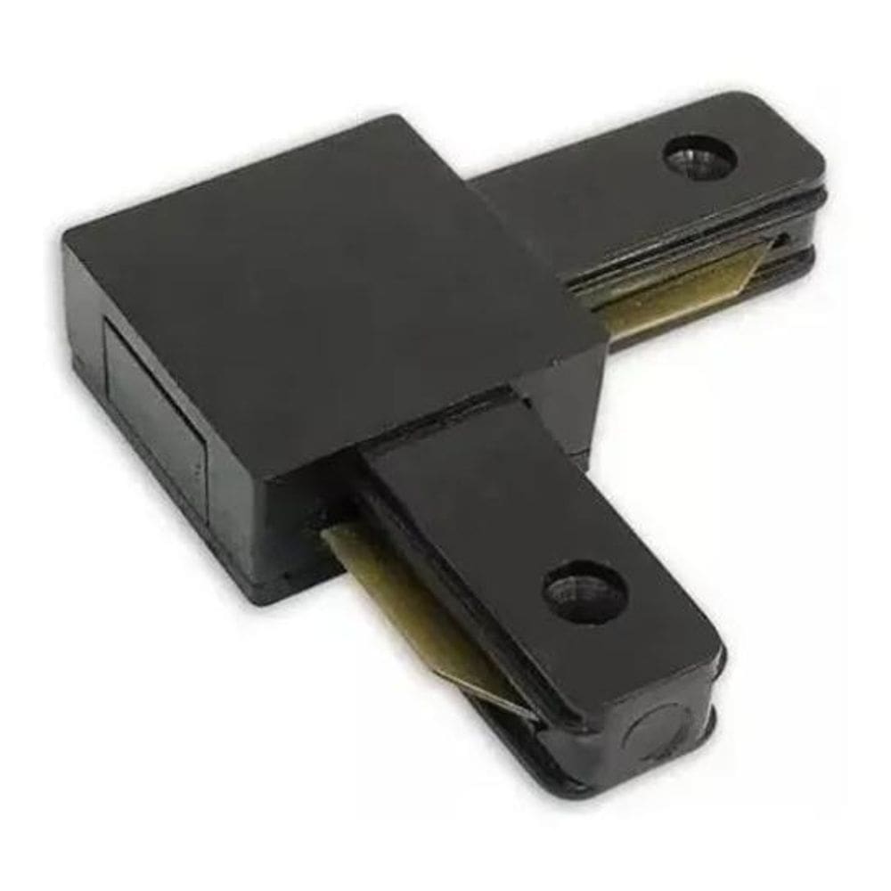 2X Conector Emenda L 90 Graus Preto Para Trilho Eletrificado