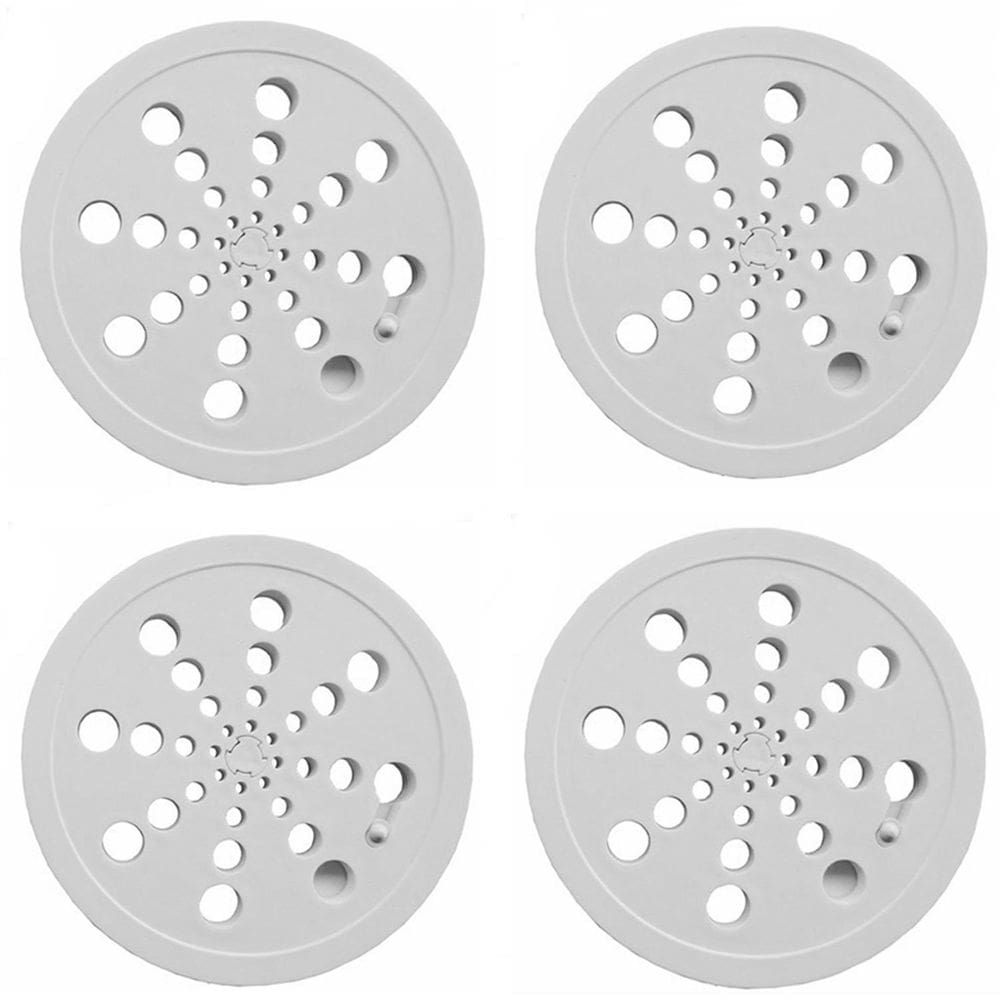 Kit 4 Grelha Ralo Plastico Redondo Branco Abre E Fecha 15 Cm