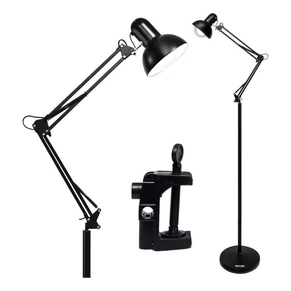 2X Techled Luminária De Chão Articulada 1,9M Abajur De Chão