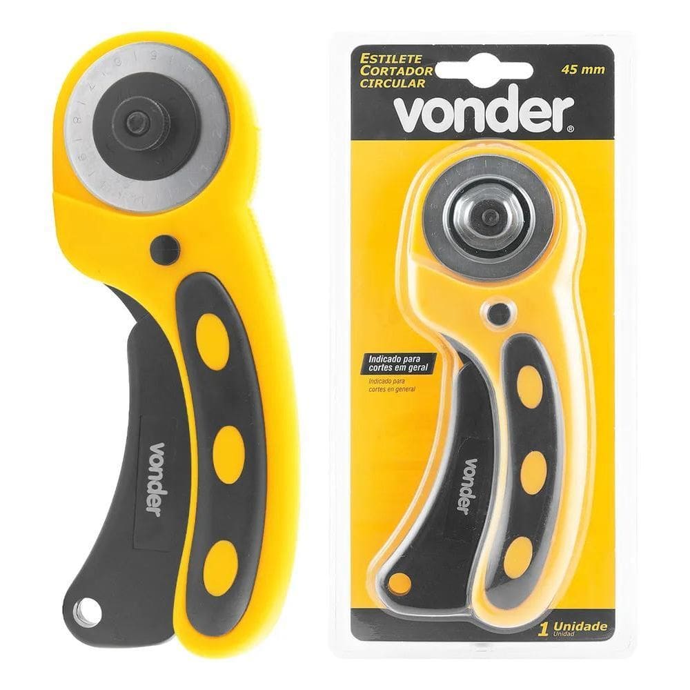 2X Estilete Cortador De Patchwork Circular 45Mm Vonder Tecid