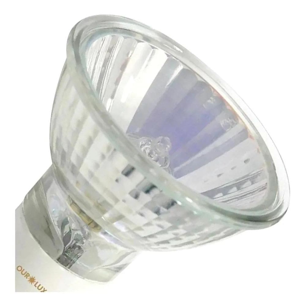 2X Lâmpada Halógena Dicroica 50W Gu10 2800K Luz Amarela