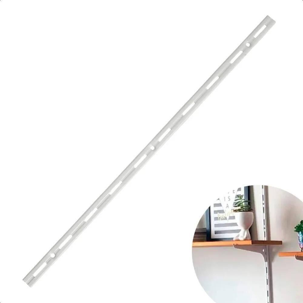 2X Trilho Cremalheira Rasgo Simples 50Cm Para Prateleira 2X