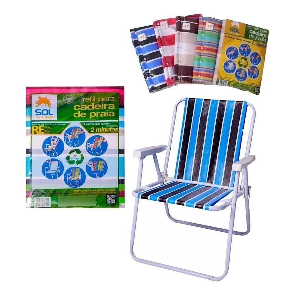 2X Pano Para Troca De Cadeira De Praia Refil Prátic
