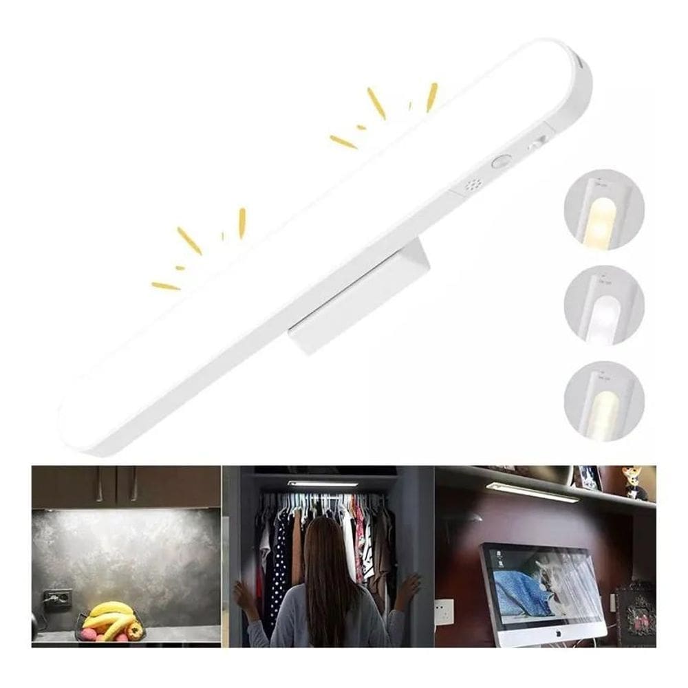 2X Luminária Sobrepor Led Slim 3 Modos S/Fio Recarregável Ba