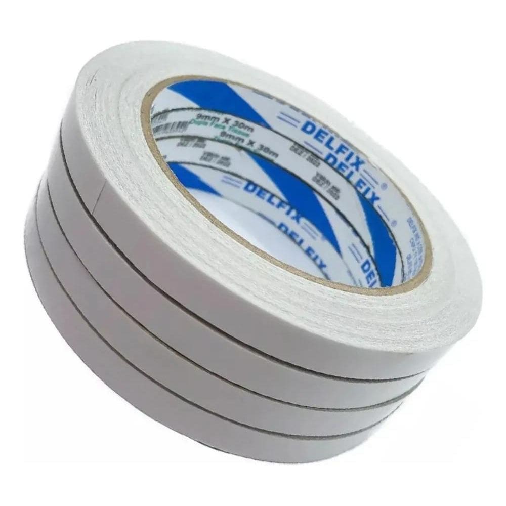 Fita Adesiva Dupla Face Delfix 9Mm X 30 Metros - 2 Rolos