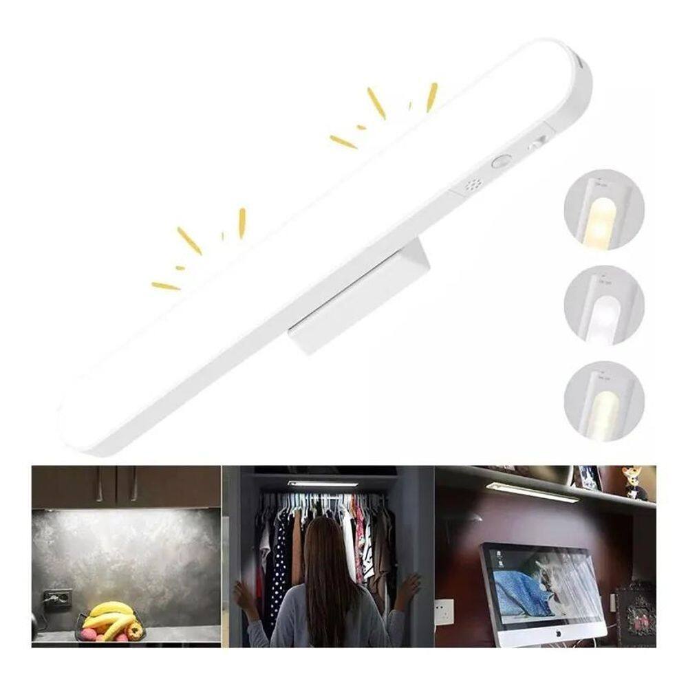 2X Luminária Sobrepor Led Slim 3 Modos S/Fio Recarregável Ba