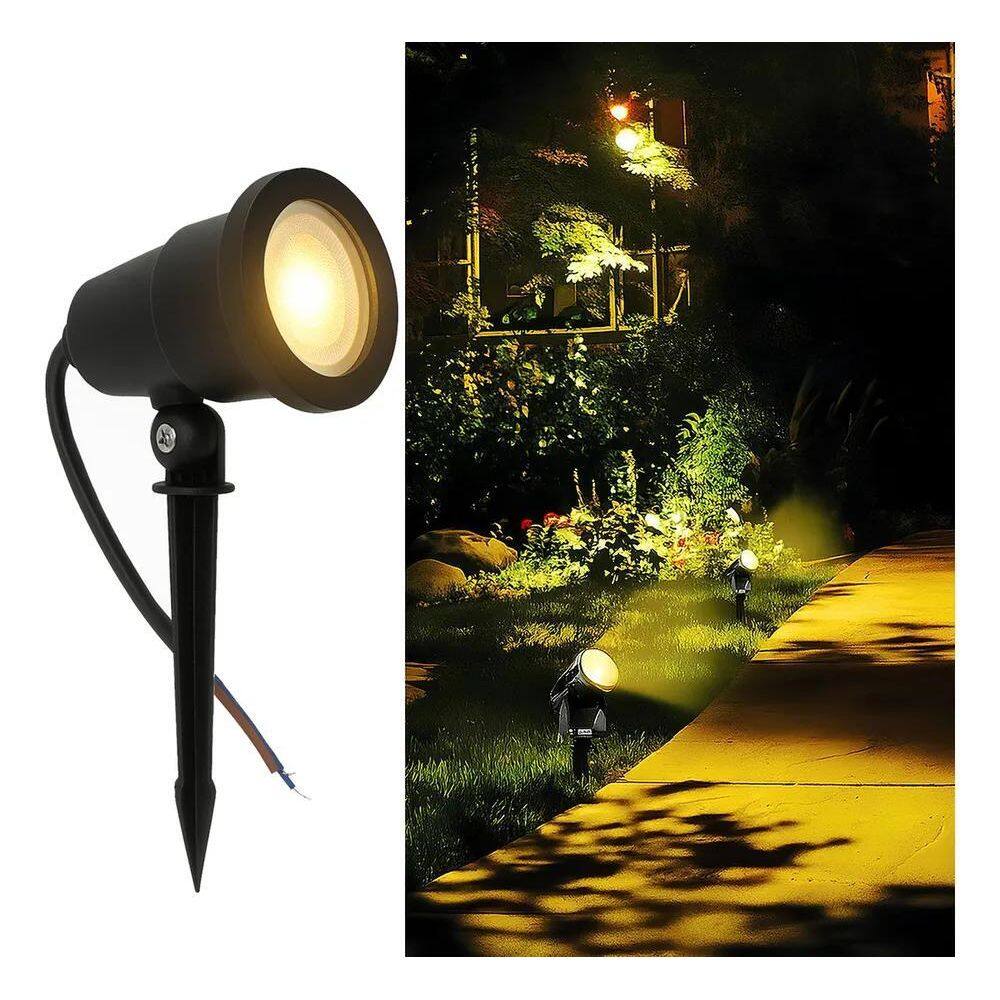 2X Espeto Led Jardim Prova D`Água Branco Quente 3000K 7W Cor