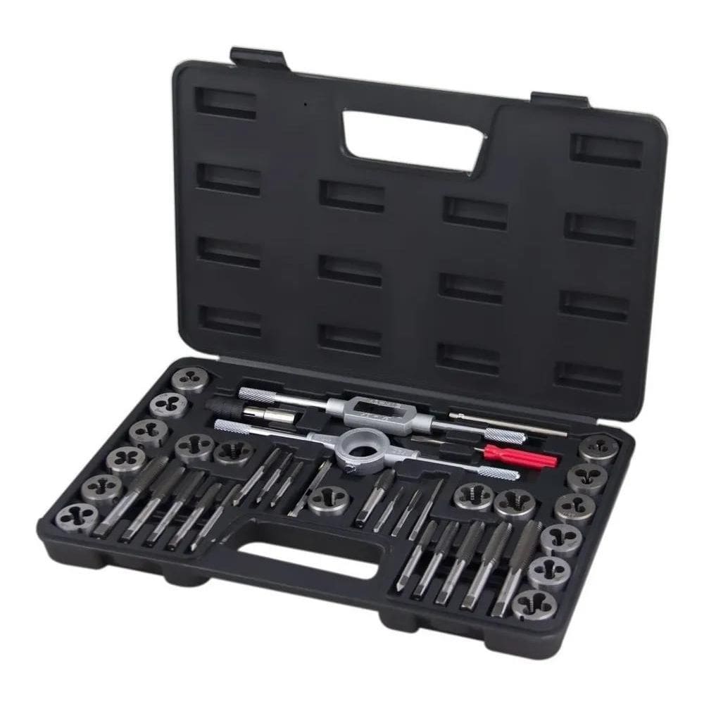 2X Jogo Macho E Tarraxa Para Fazer Rosca + Maleta 40 Peças