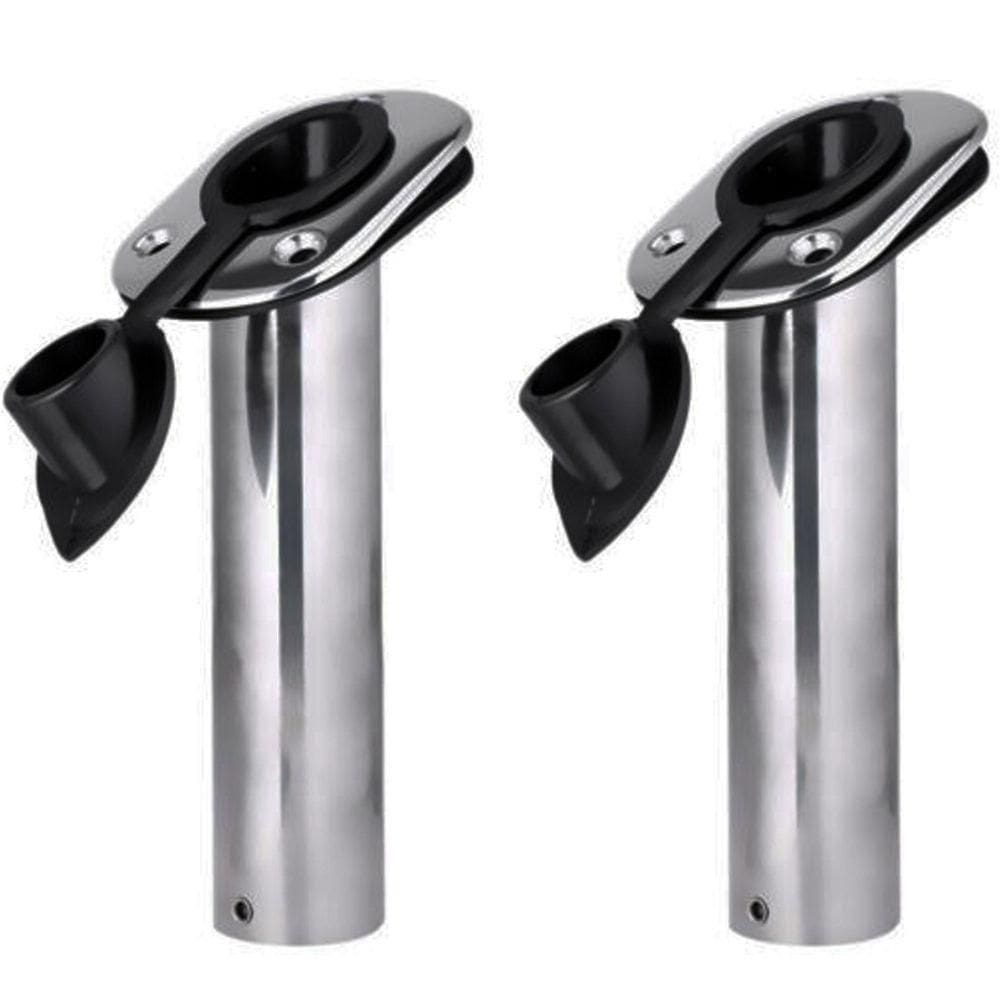 Kit 2 Porta Caniço Inox Reforçado Inclinado Tampa Em Nylon