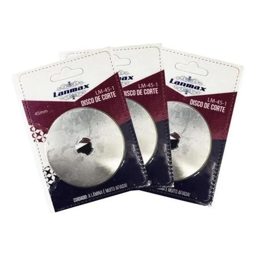 2X Kit Refil 3 Lâminas Cortador Circular Patchwork Artesanat