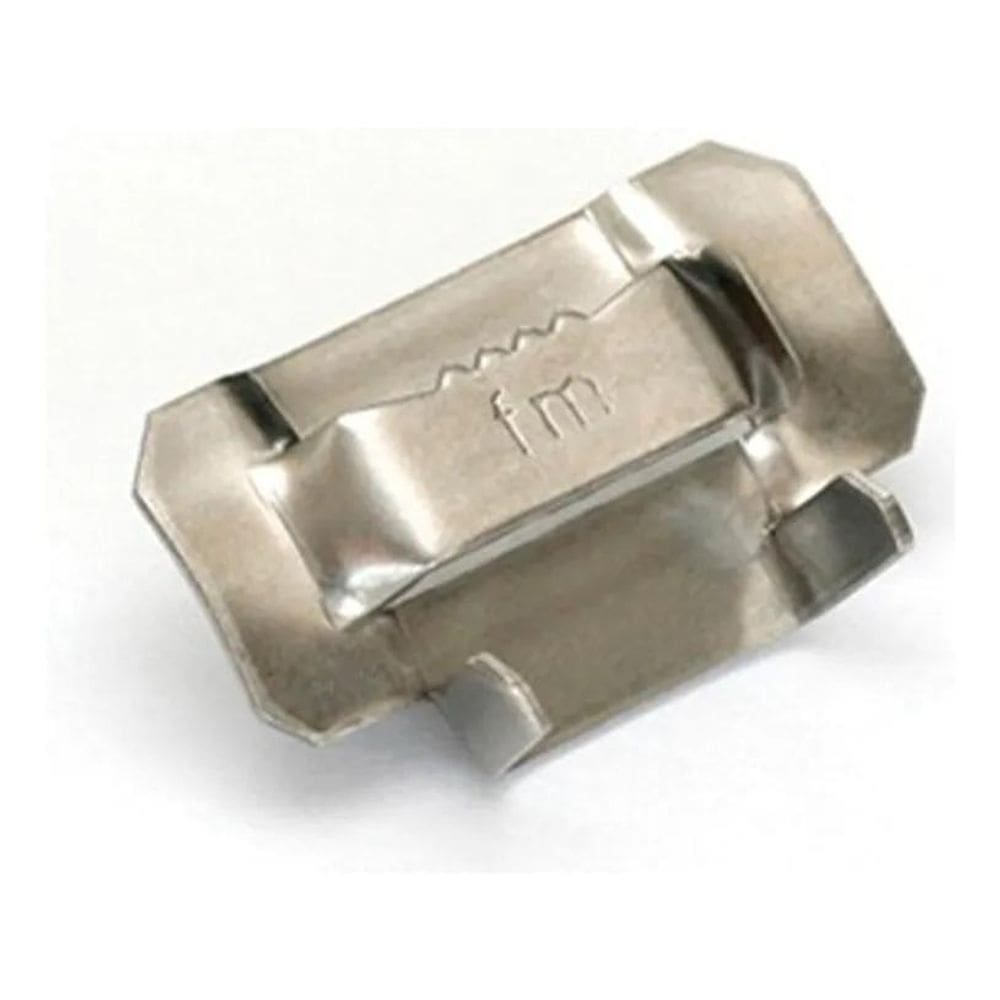 2X Kit 100 Fechos Para Fita De Cintar Poste Em Aço Inox 3/4