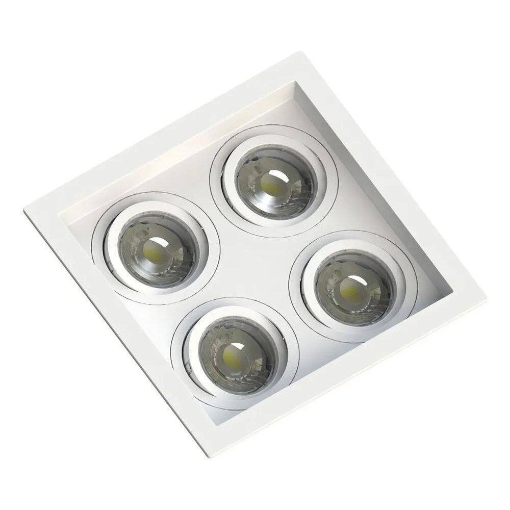 Spot Embutir Recuado P/4 Lâmpada Dicroica Branco Save Energy