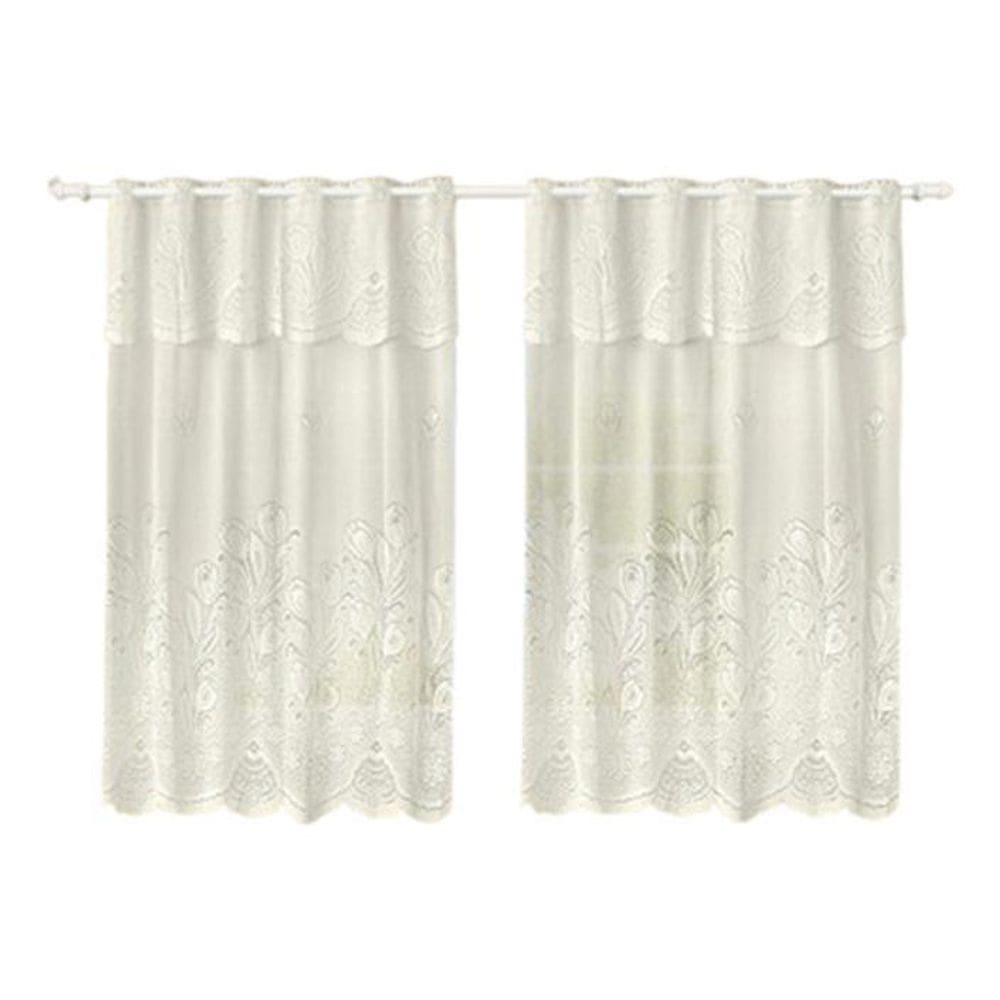Cortina Cozinha Renda 2M Lagx1,50M Alt Bege Tulipa