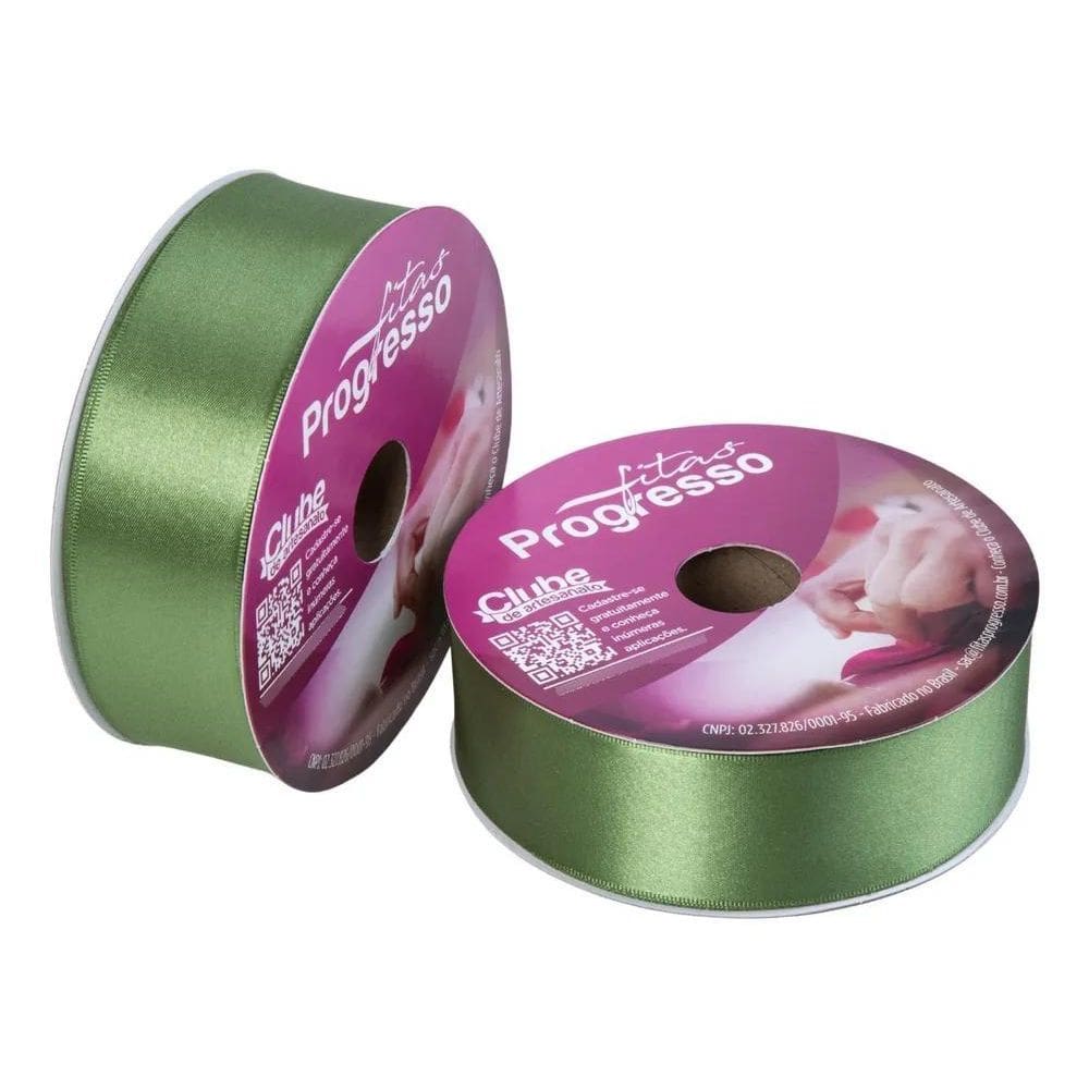 2X Fita De Cetim Progresso 38Mm Rolo 50 Metros