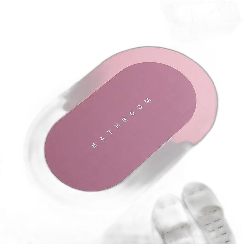Tapete Mágico Absorvente Banheiro Antiderrapante Casa - Rosa