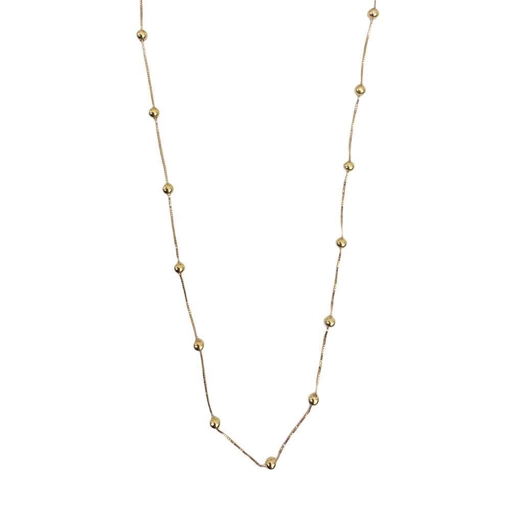 Colar Veneziano 40 Cm Com Bolas Em Ouro 18K