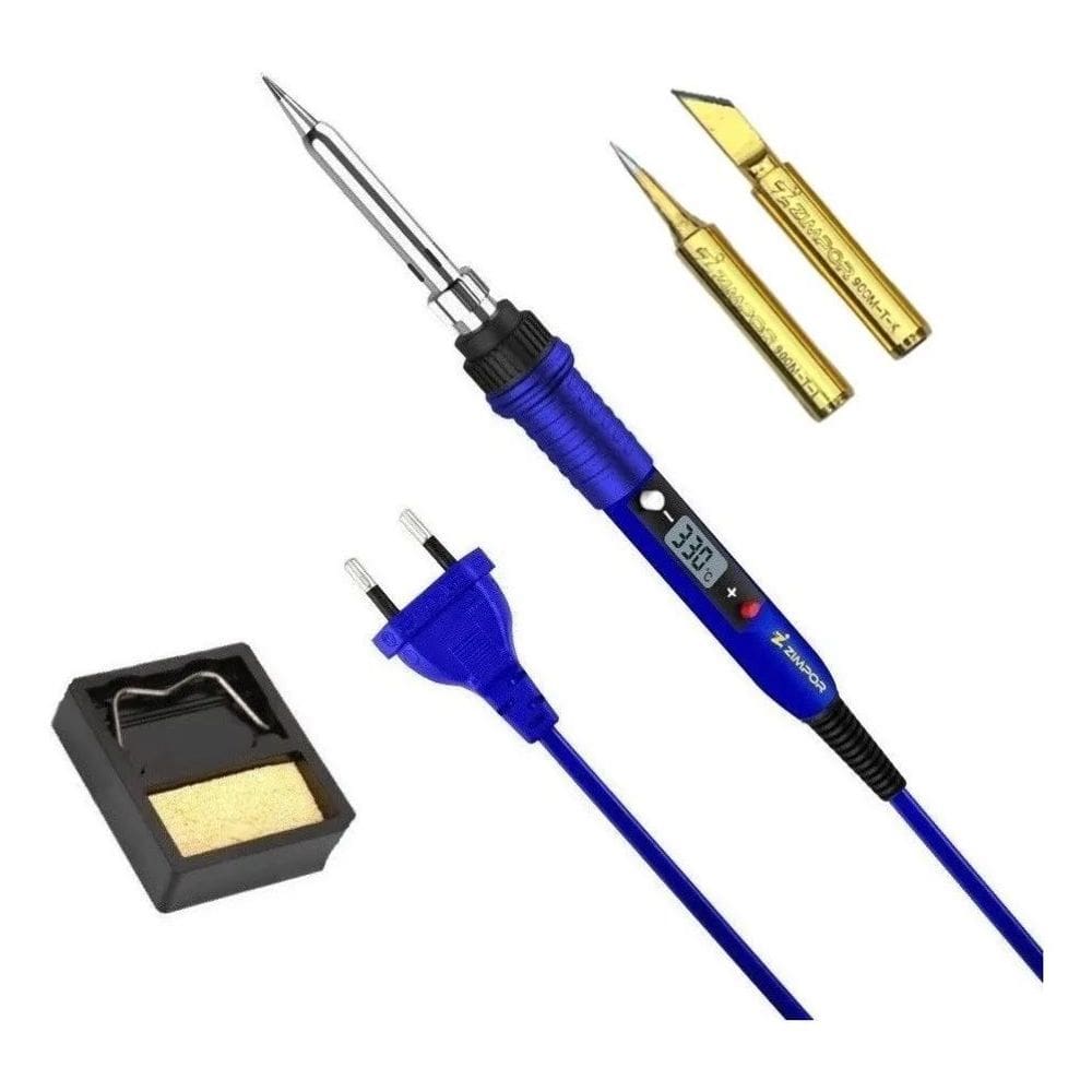 2X Ferro De Solda Zimpor Com Pontas Ajuste Temperatura Digit