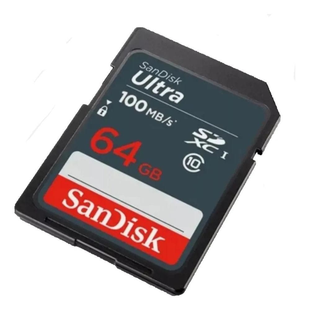 2X Cartão De Memória Sandisk Ultra 64Gb 100Mb/S Full Hd Sdxc